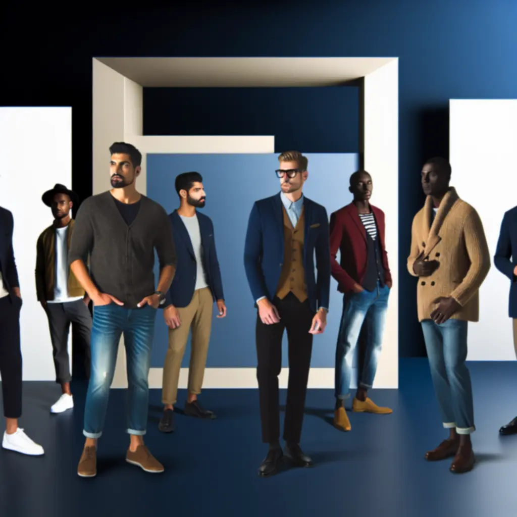 Moderne heren in minimalistische, stedelijke outfits