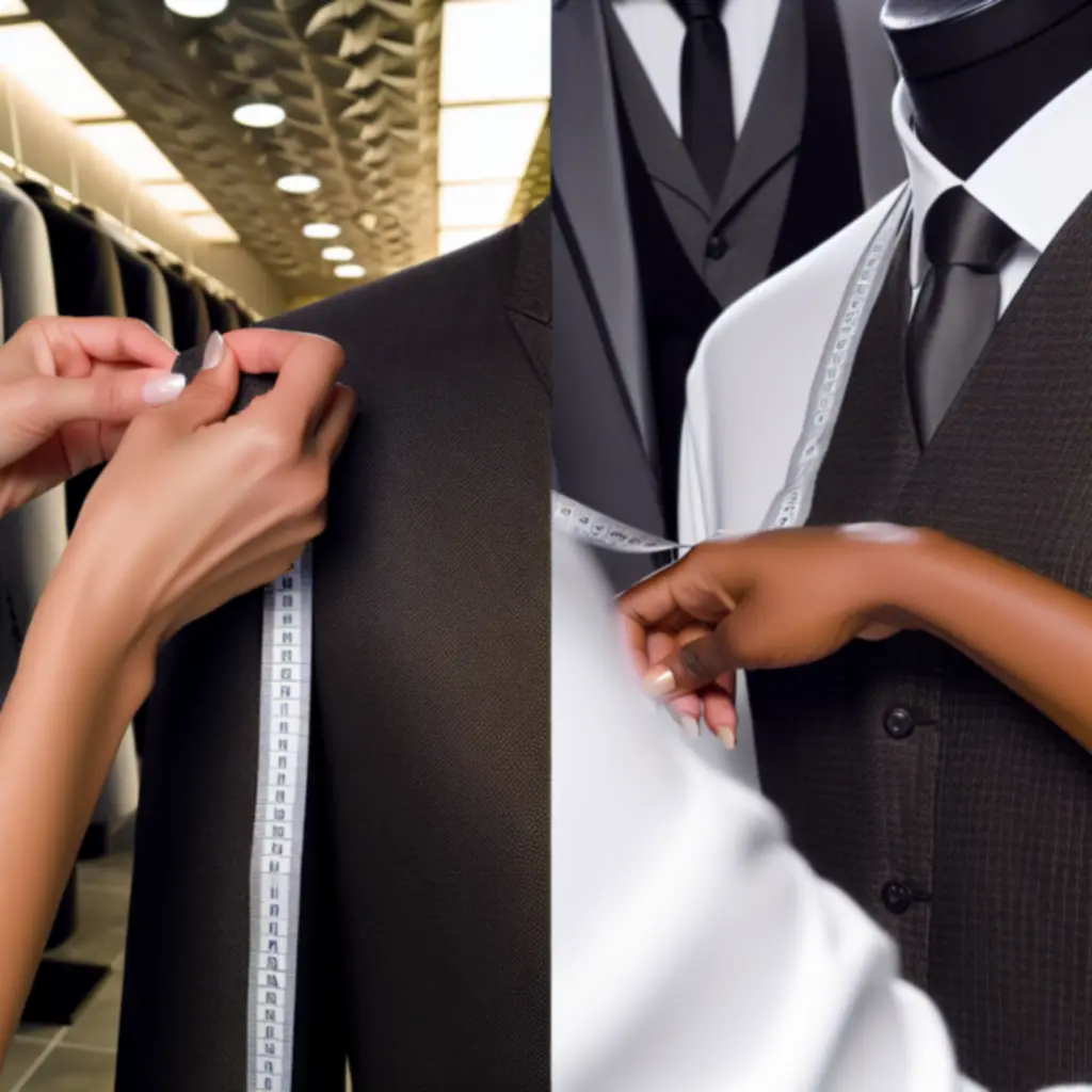 Stylist meet een pak op voor het perfecte heren silhouet