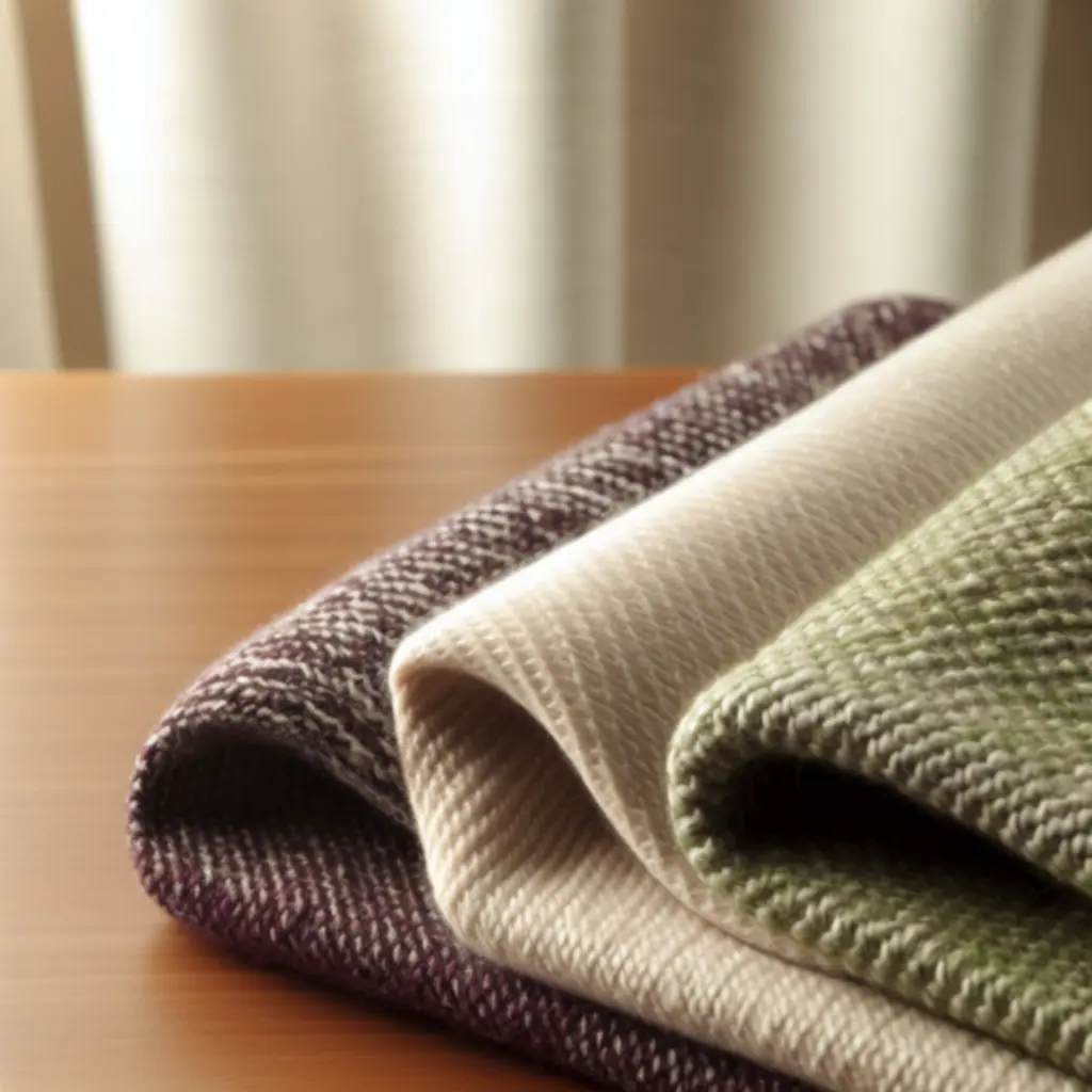 Close-up van knitwear materialen zoals merinowol en kasjmier