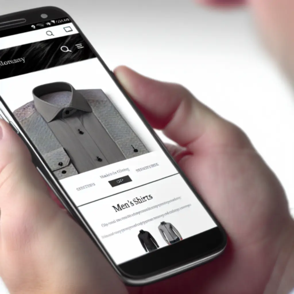 Mobiele weergave van de overhemdenpagina