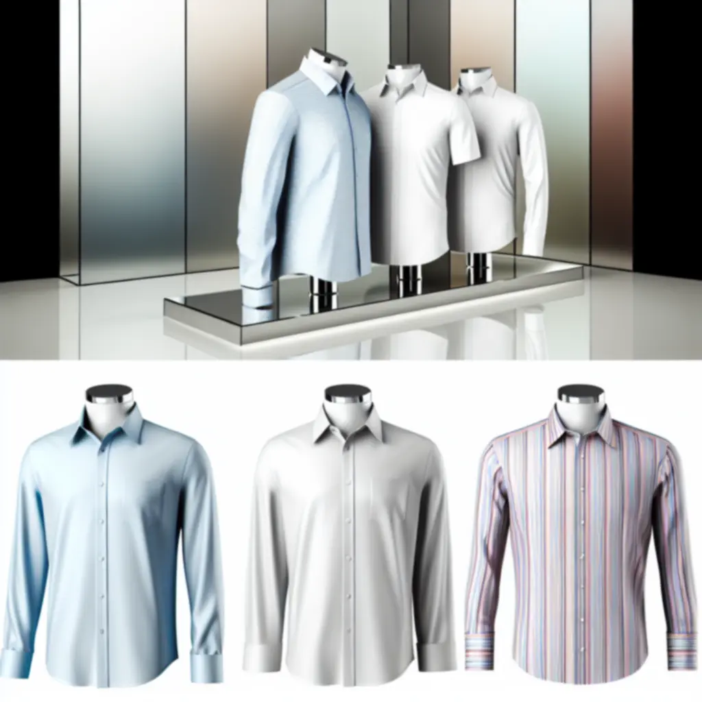 Overzicht van verschillende herenoverhemden in een productgrid