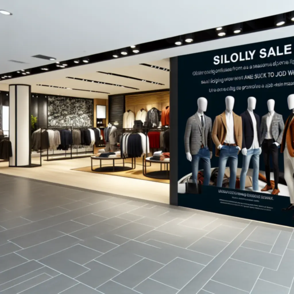 Monochrome banner voor seizoensaanbieding in herenmode